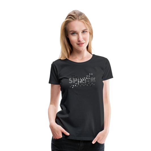 Camiseta Básica 150 Negra (Mujer) - Spiritof AnimaLove Grey&Black (FootPrints) - black