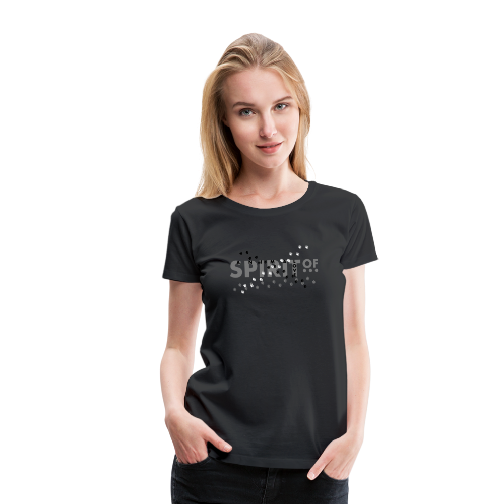 Camiseta Básica 150 Negra (Mujer) - Spiritof AnimaLove Grey&Black (FootPrints) - black