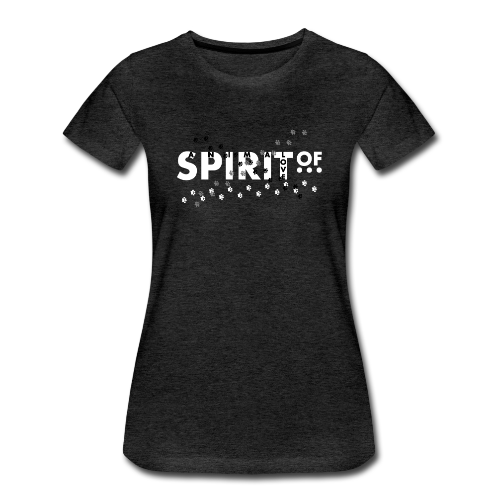 Camiseta Básica 150 Antracita (Mujer) - Spiritof AnimaLove White&Black (FootPrints) - charcoal grey