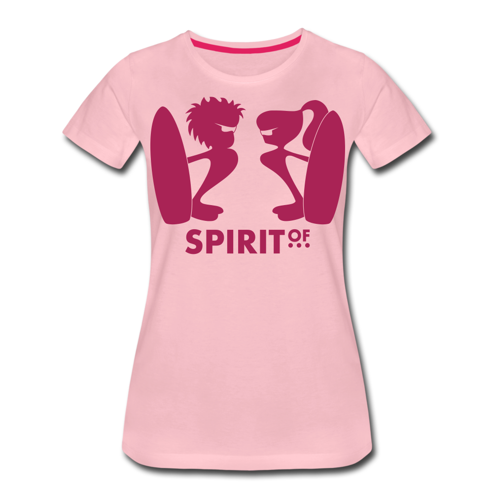 Camiseta Básica 150 Rosa Cristal (Mujer) - Spiritof Surf Magenta Shapes - rose shadow