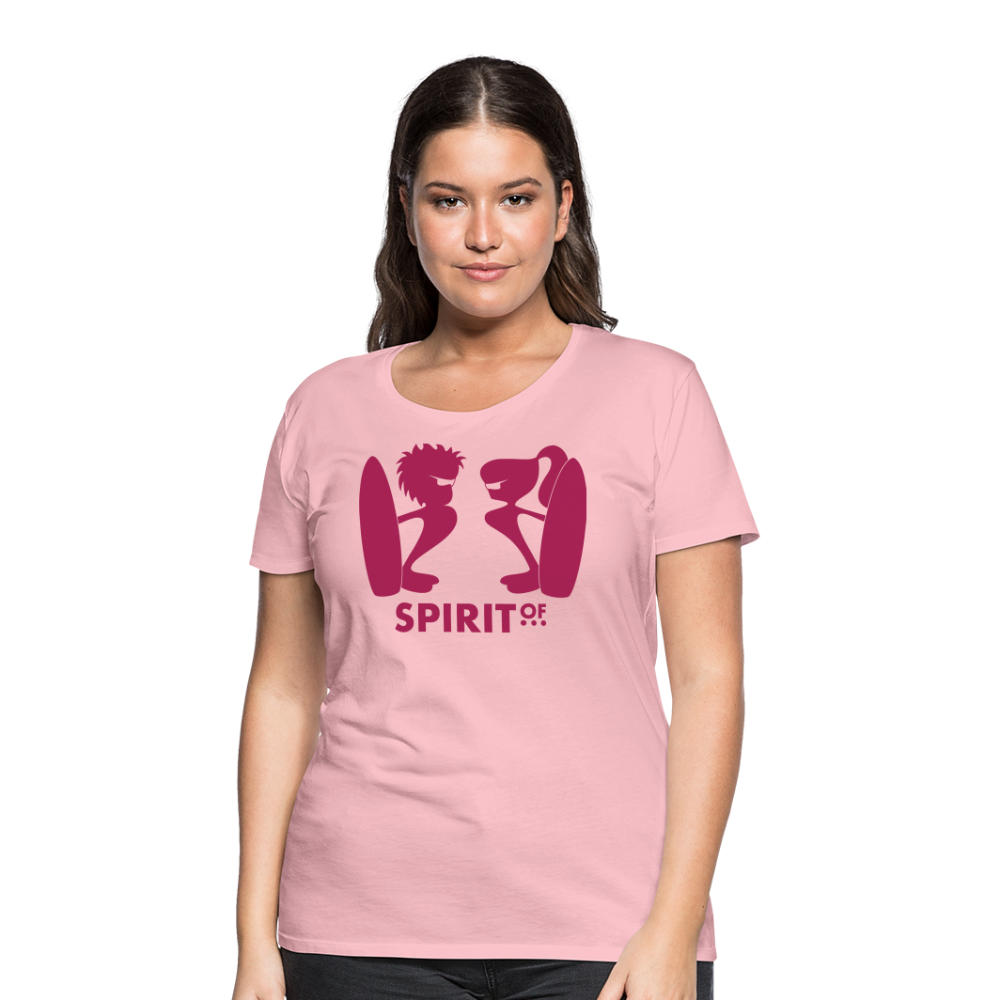 Camiseta Básica 150 Rosa Cristal (Mujer) - Spiritof Surf Magenta Shapes - rose shadow