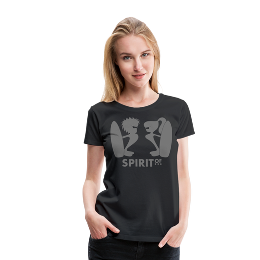 Camiseta Básica 150 Negra (Mujer) - Spiritof Surf Grey Shapes - black