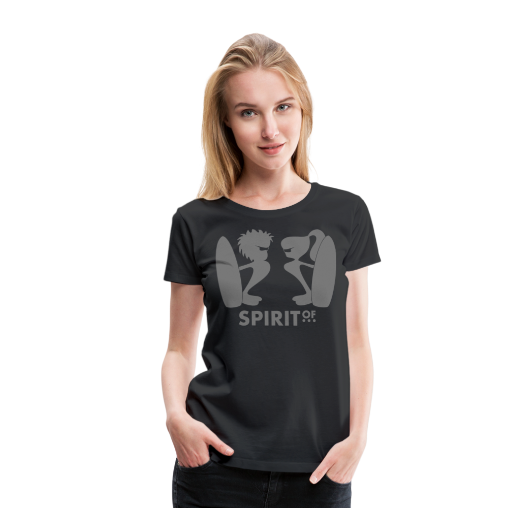 Camiseta Básica 150 Negra (Mujer) - Spiritof Surf Grey Shapes - black