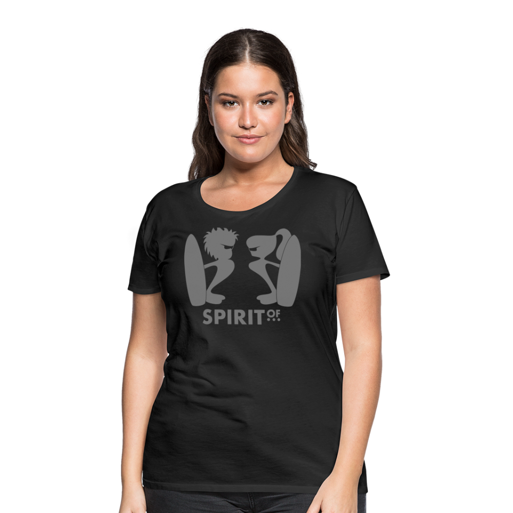 Camiseta Básica 150 Negra (Mujer) - Spiritof Surf Grey Shapes - black