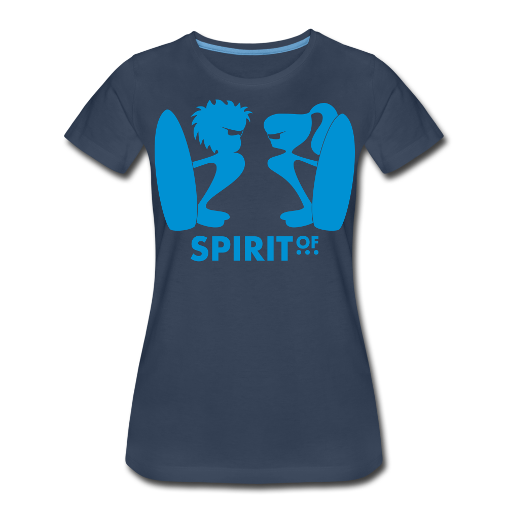 Camiseta Básica 150 Azul Marino (Mujer) - Spiritof Surf LightBlue Shapes - navy