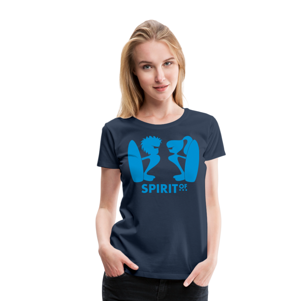 Camiseta Básica 150 Azul Marino (Mujer) - Spiritof Surf LightBlue Shapes - navy
