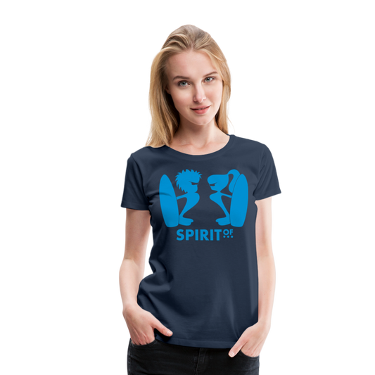 Camiseta Básica 150 Azul Marino (Mujer) - Spiritof Surf LightBlue Shapes - navy