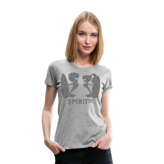 Camiseta Básica 150 Gris Jaspeado (Mujer) - Spiritof Surf Grey Shapes - heather grey