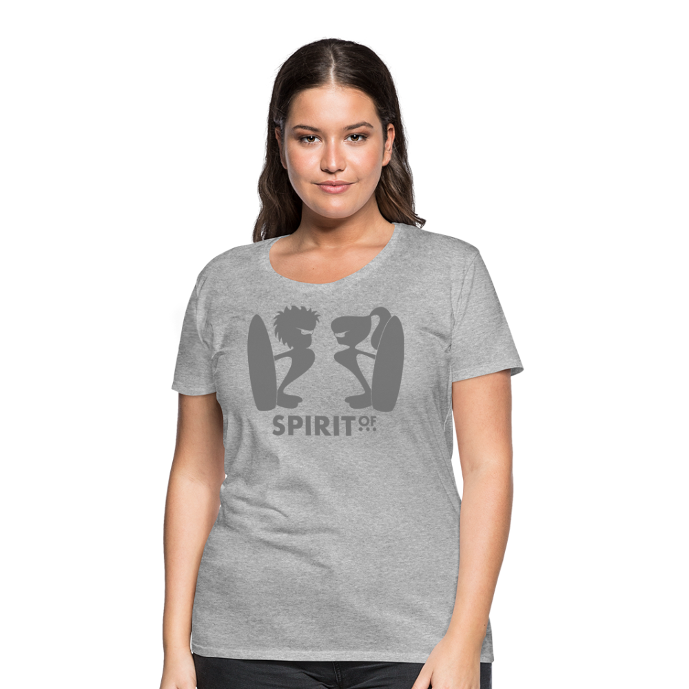 Camiseta Básica 150 Gris Jaspeado (Mujer) - Spiritof Surf Grey Shapes - heather grey