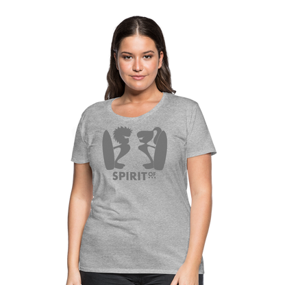 Camiseta Básica 150 Gris Jaspeado (Mujer) - Spiritof Surf Grey Shapes - heather grey