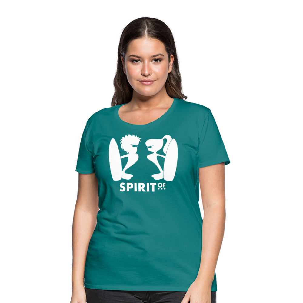Camiseta Básica 150 Turquesa (Mujer) - Spiritof Surf White Shapes - diva blue