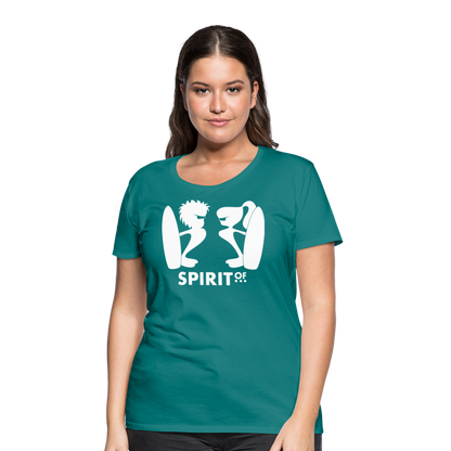 Camiseta Básica 150 Turquesa (Mujer) - Spiritof Surf White Shapes - diva blue