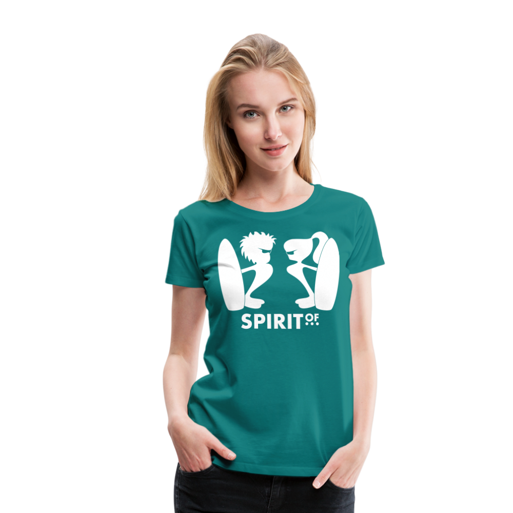 Camiseta Básica 150 Turquesa (Mujer) - Spiritof Surf White Shapes - diva blue