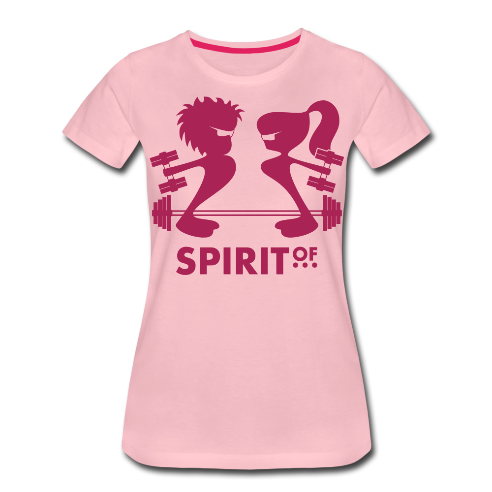 Camiseta Básica 150 Rosa Cristal (Mujer) - Spiritof Gym Magenta Shapes - rose shadow