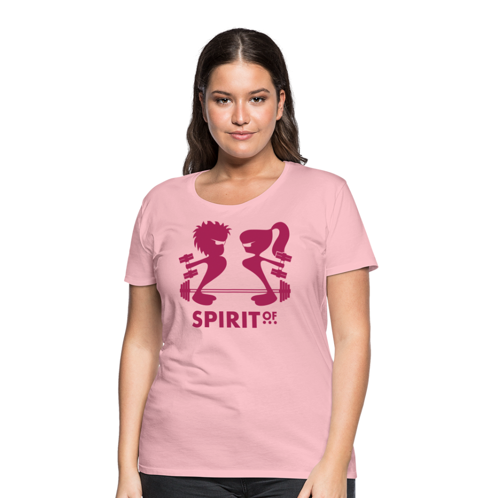 Camiseta Básica 150 Rosa Cristal (Mujer) - Spiritof Gym Magenta Shapes - rose shadow
