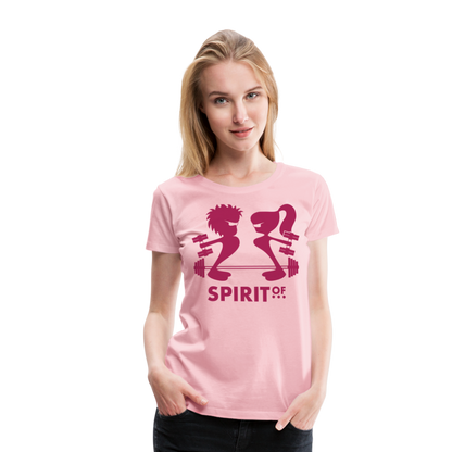 Camiseta Básica 150 Rosa Cristal (Mujer) - Spiritof Gym Magenta Shapes - rose shadow