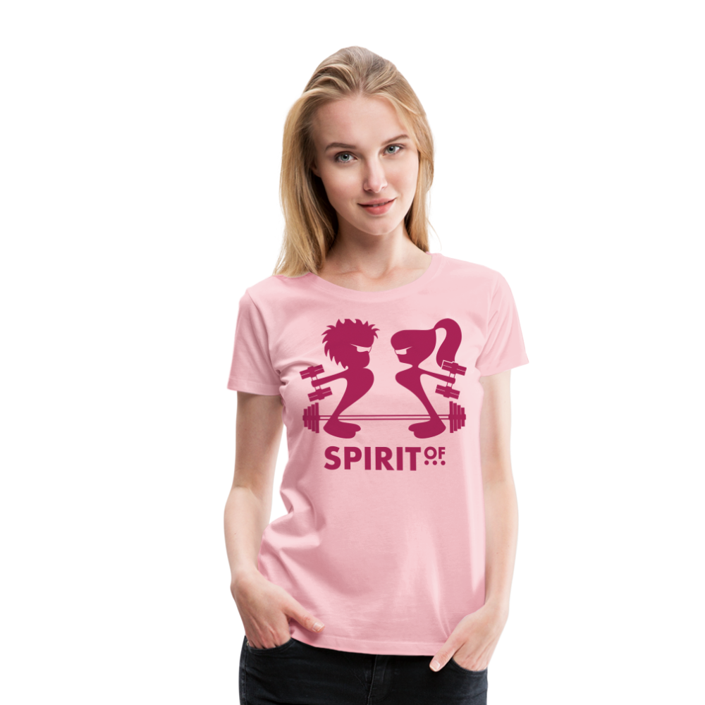 Camiseta Básica 150 Rosa Cristal (Mujer) - Spiritof Gym Magenta Shapes - rose shadow