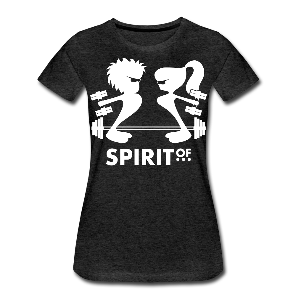 Camiseta Básica 150 Antracita (Mujer) - Spiritof Gym White Shapes - charcoal grey