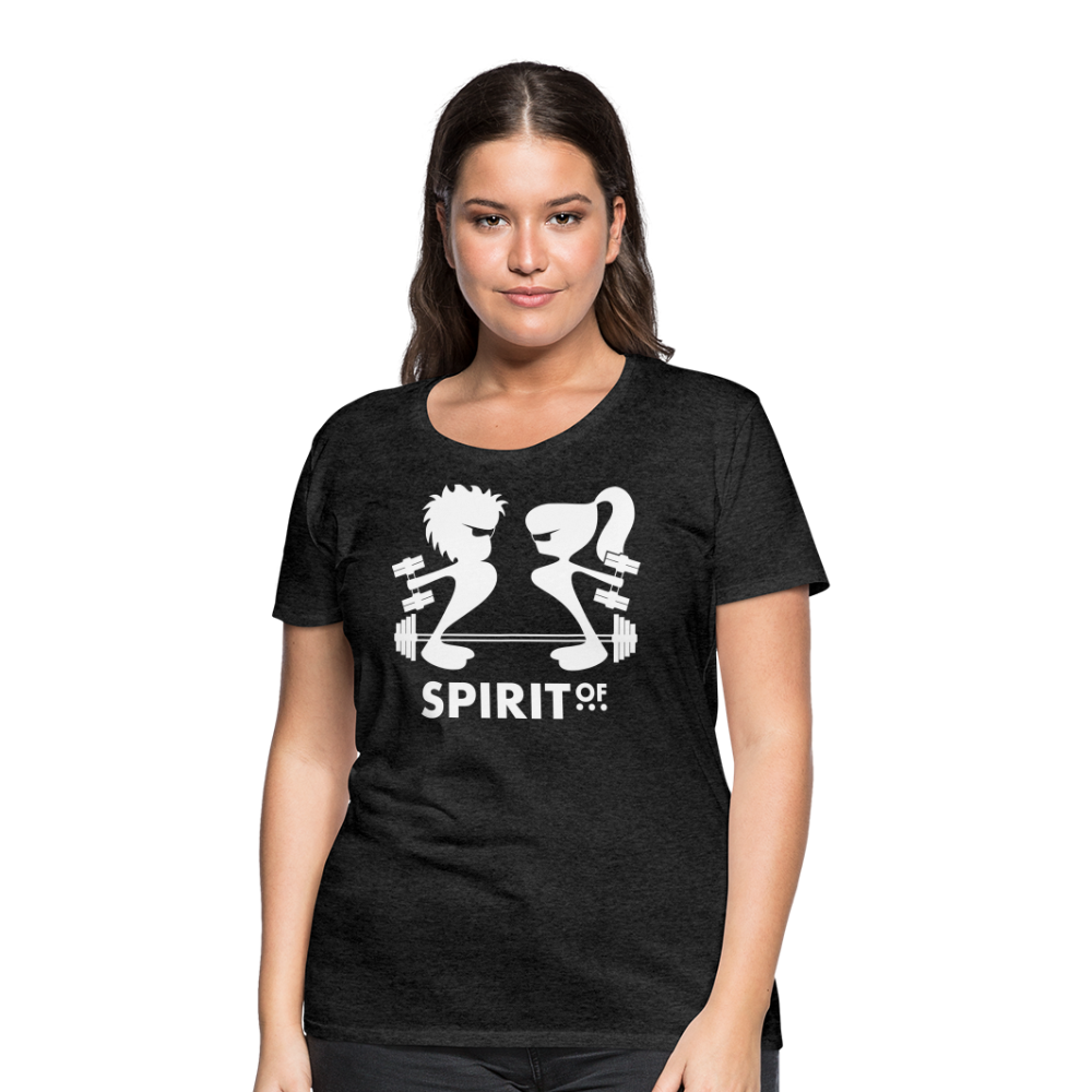 Camiseta Básica 150 Antracita (Mujer) - Spiritof Gym White Shapes - charcoal grey