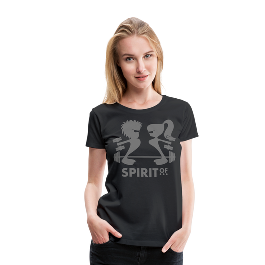 Camiseta Básica 150 Negra (Mujer) - Spiritof Gym Grey Shapes - black