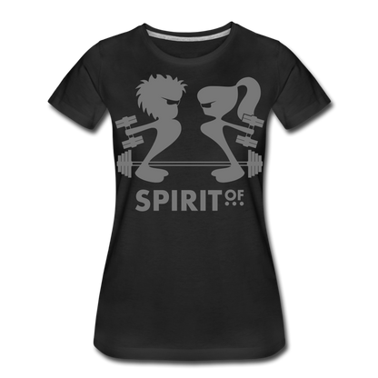 Camiseta Básica 150 Negra (Mujer) - Spiritof Gym Grey Shapes - black
