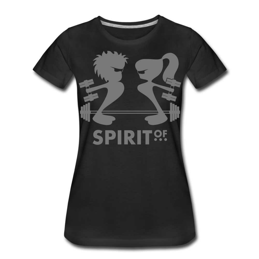 Camiseta Básica 150 Negra (Mujer) - Spiritof Gym Grey Shapes - black