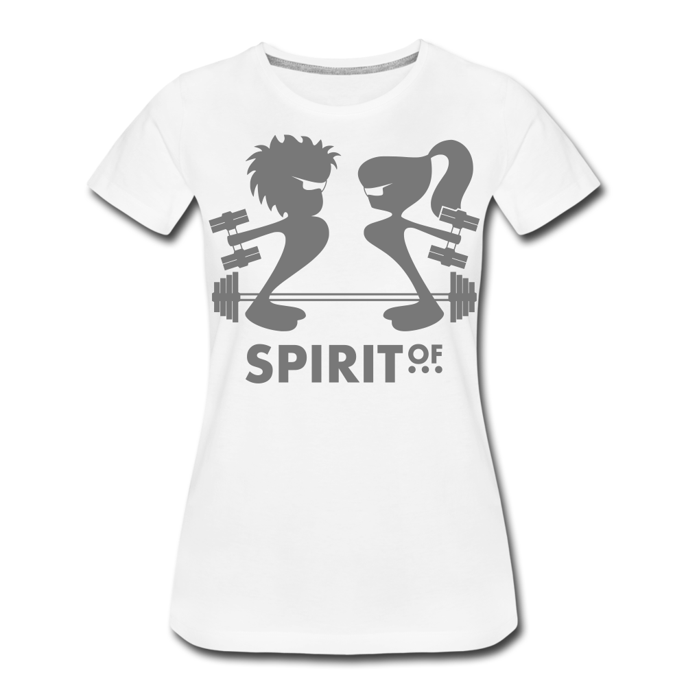Camiseta Básica 150 Blanca (Mujer) - Spiritof Gym Grey Shapes - white