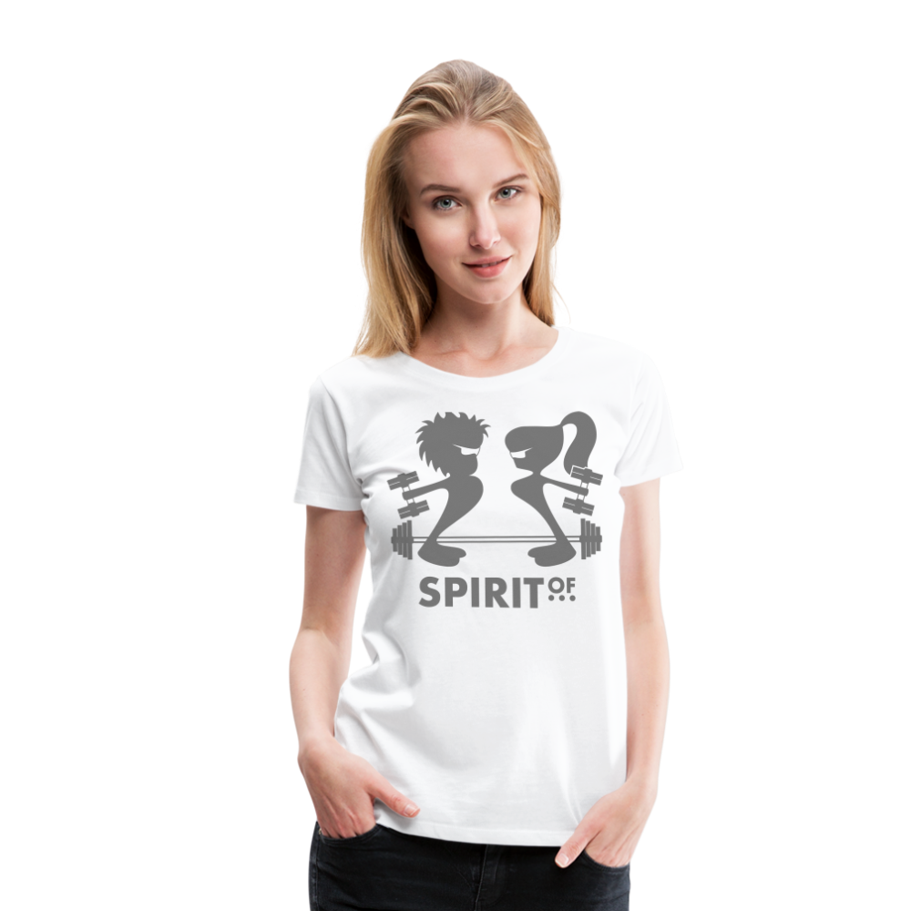 Camiseta Básica 150 Blanca (Mujer) - Spiritof Gym Grey Shapes - white