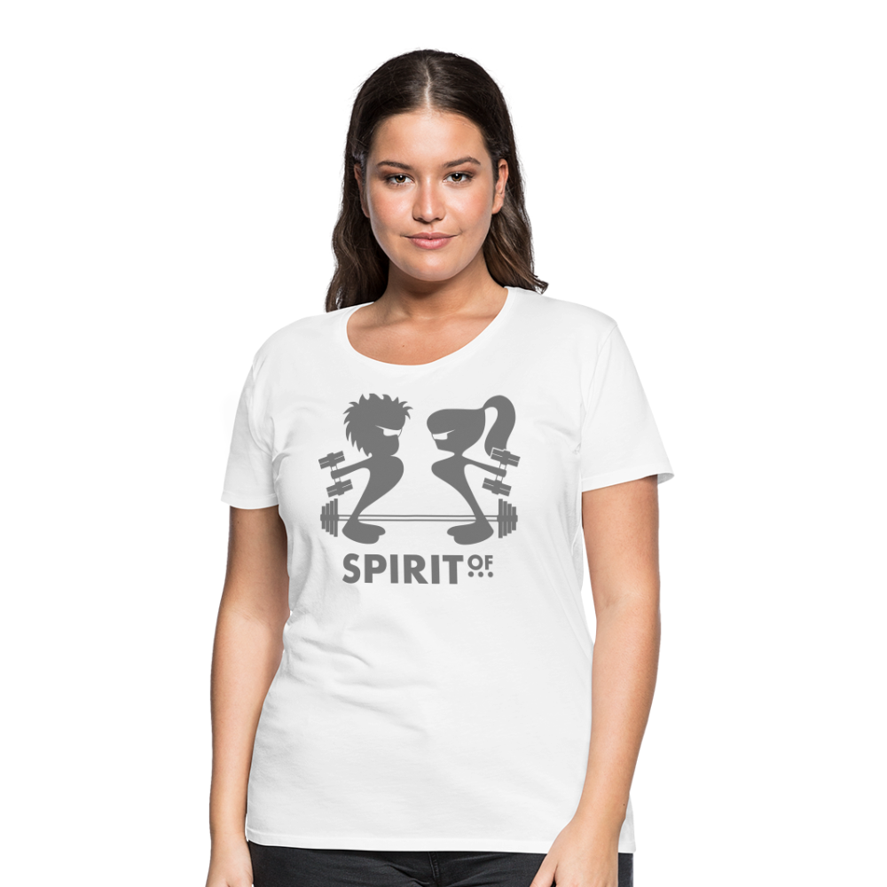 Camiseta Básica 150 Blanca (Mujer) - Spiritof Gym Grey Shapes - white