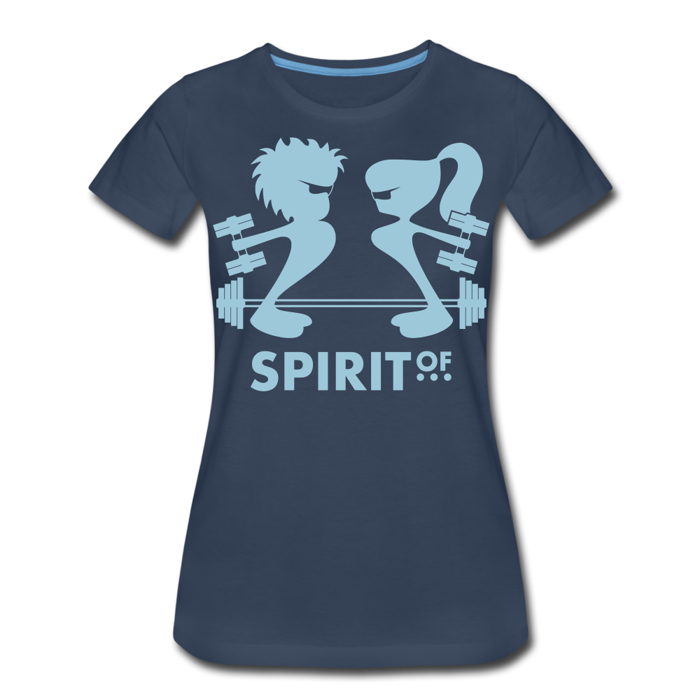Camiseta Básica 150 Azul Marino (Mujer) - Spiritof Gym SkyBlue Shapes - navy