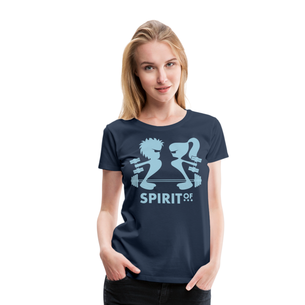 Camiseta Básica 150 Azul Marino (Mujer) - Spiritof Gym SkyBlue Shapes - navy