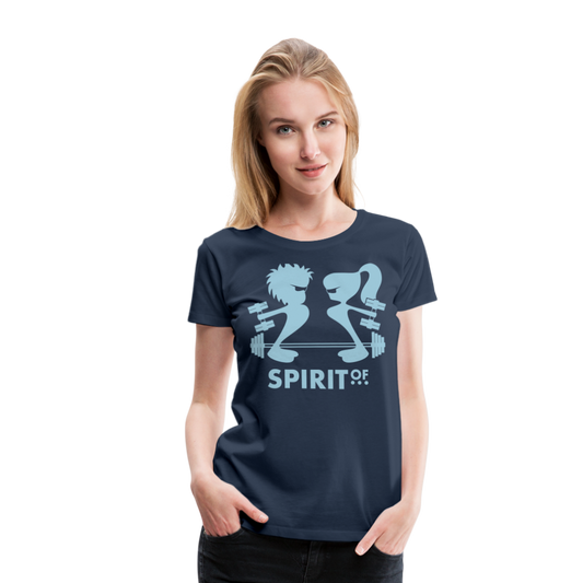 Camiseta Básica 150 Azul Marino (Mujer) - Spiritof Gym SkyBlue Shapes - navy