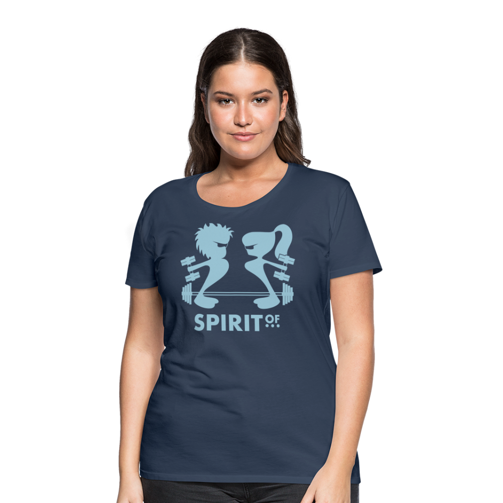 Camiseta Básica 150 Azul Marino (Mujer) - Spiritof Gym SkyBlue Shapes - navy