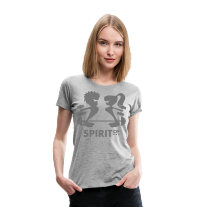 Camiseta Básica 150 Gris Jaspeado (Mujer) - Spiritof Gym Grey Shapes - heather grey