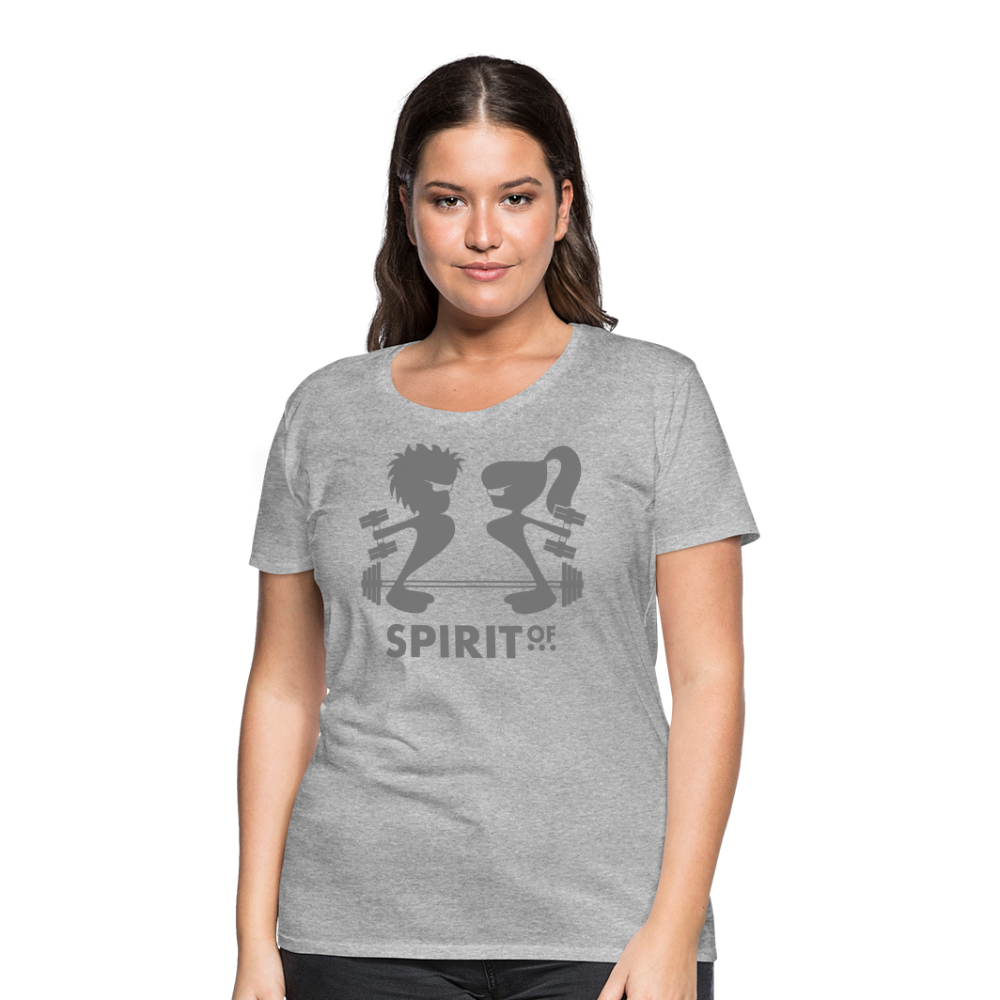 Camiseta Básica 150 Gris Jaspeado (Mujer) - Spiritof Gym Grey Shapes - heather grey