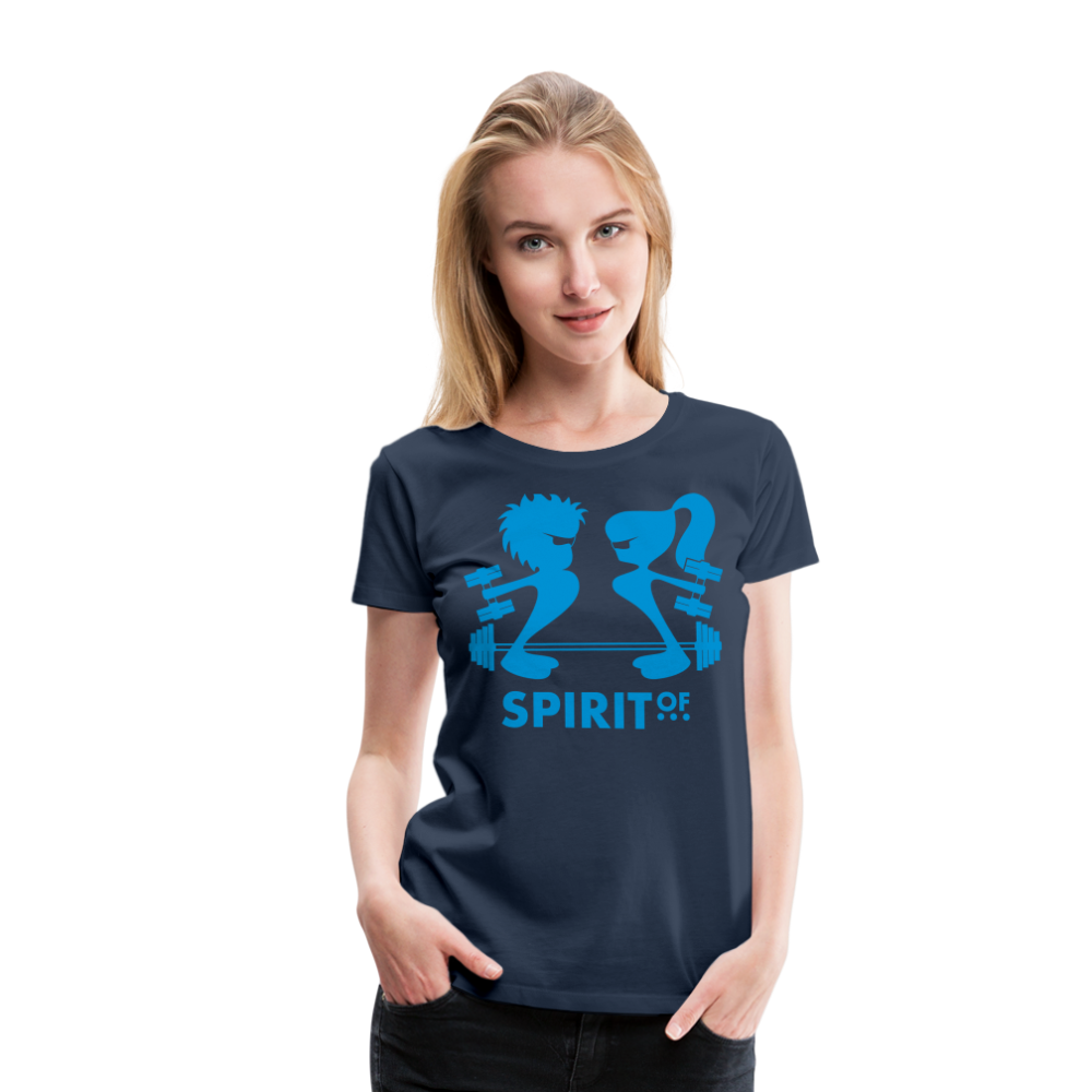 Camiseta Básica 150 Azul Marino (Mujer) - Spiritof Gym LightBlue Shapes - navy