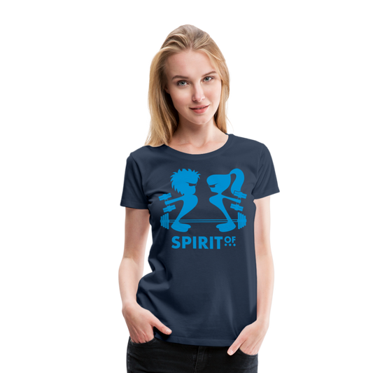 Camiseta Básica 150 Azul Marino (Mujer) - Spiritof Gym LightBlue Shapes - navy
