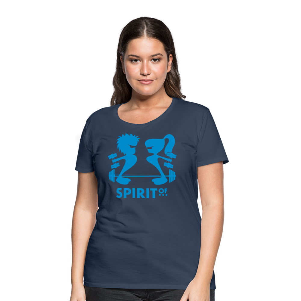 Camiseta Básica 150 Azul Marino (Mujer) - Spiritof Gym LightBlue Shapes - navy