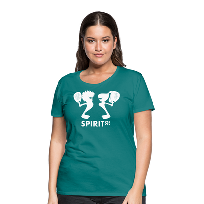 Camiseta Básica 150 Turquesa (Mujer) - Spiritof Pádel White Shapes - diva blue