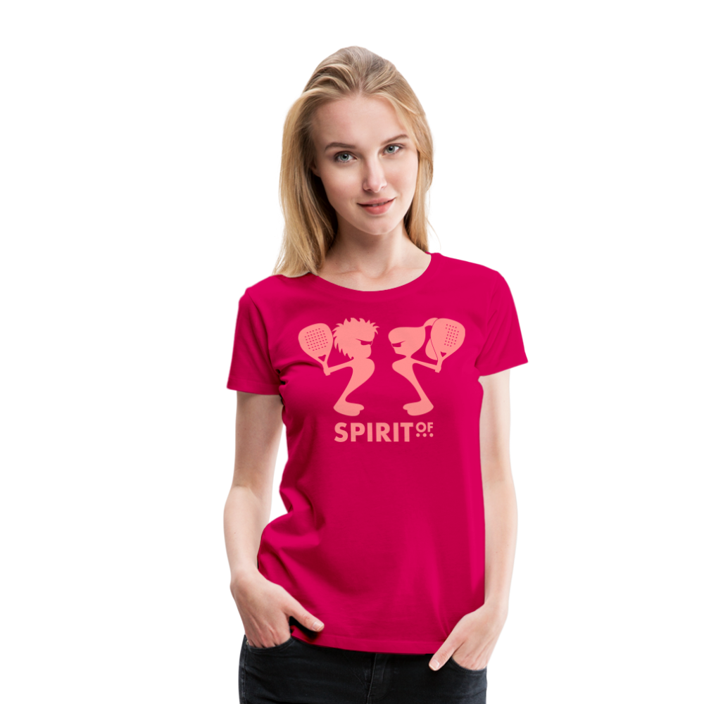 Camiseta Básica 150 Fucsia (Mujer) - Spiritof Pádel Pink Shapes - dark pink