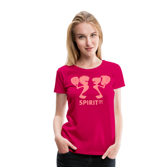Camiseta Básica 150 Fucsia (Mujer) - Spiritof Pádel Pink Shapes - dark pink