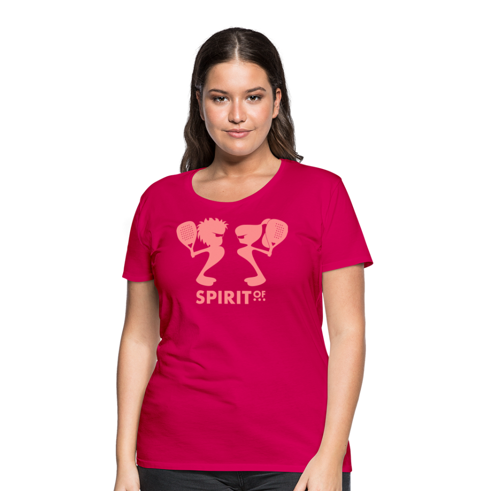 Camiseta Básica 150 Fucsia (Mujer) - Spiritof Pádel Pink Shapes - dark pink