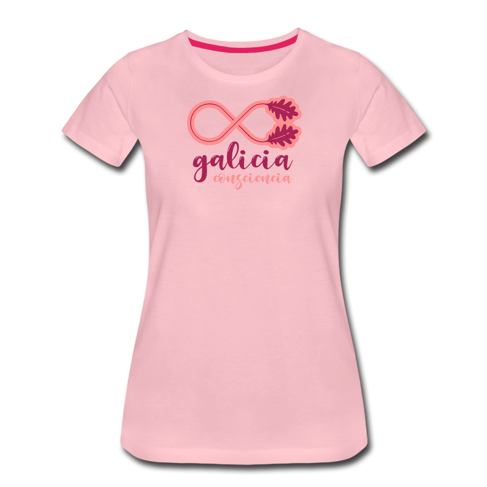 Camiseta Básica 150 Rosa Cristal (Mujer) - Consciencia Galicia Magenta&Pink - rose shadow
