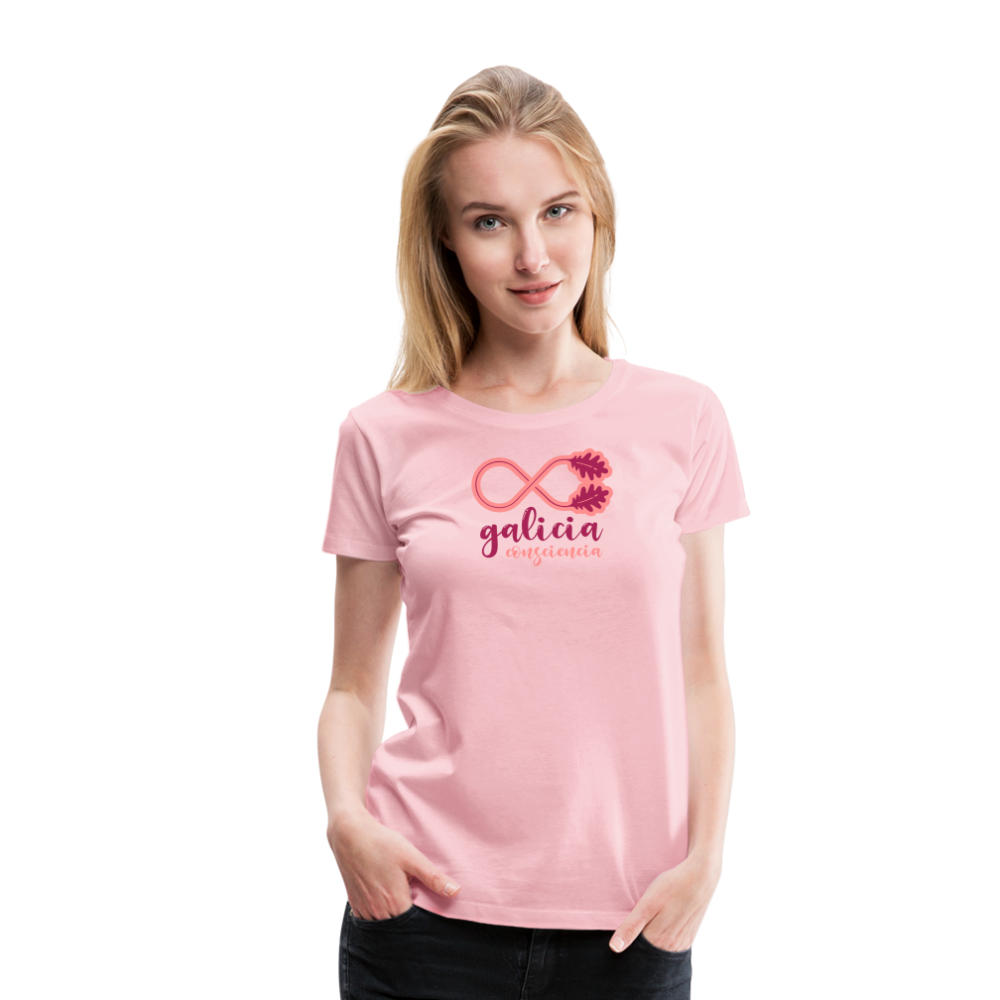 Camiseta Básica 150 Rosa Cristal (Mujer) - Consciencia Galicia Magenta&Pink - rose shadow