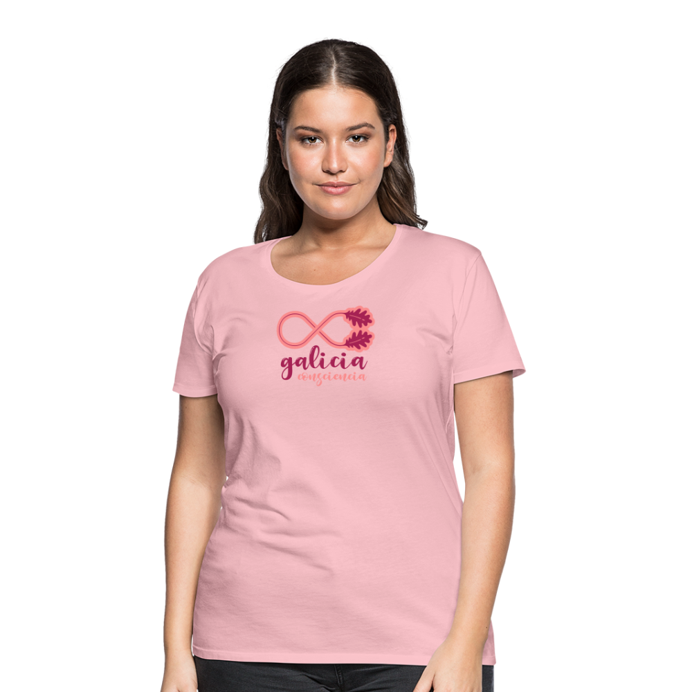 Camiseta Básica 150 Rosa Cristal (Mujer) - Consciencia Galicia Magenta&Pink - rose shadow