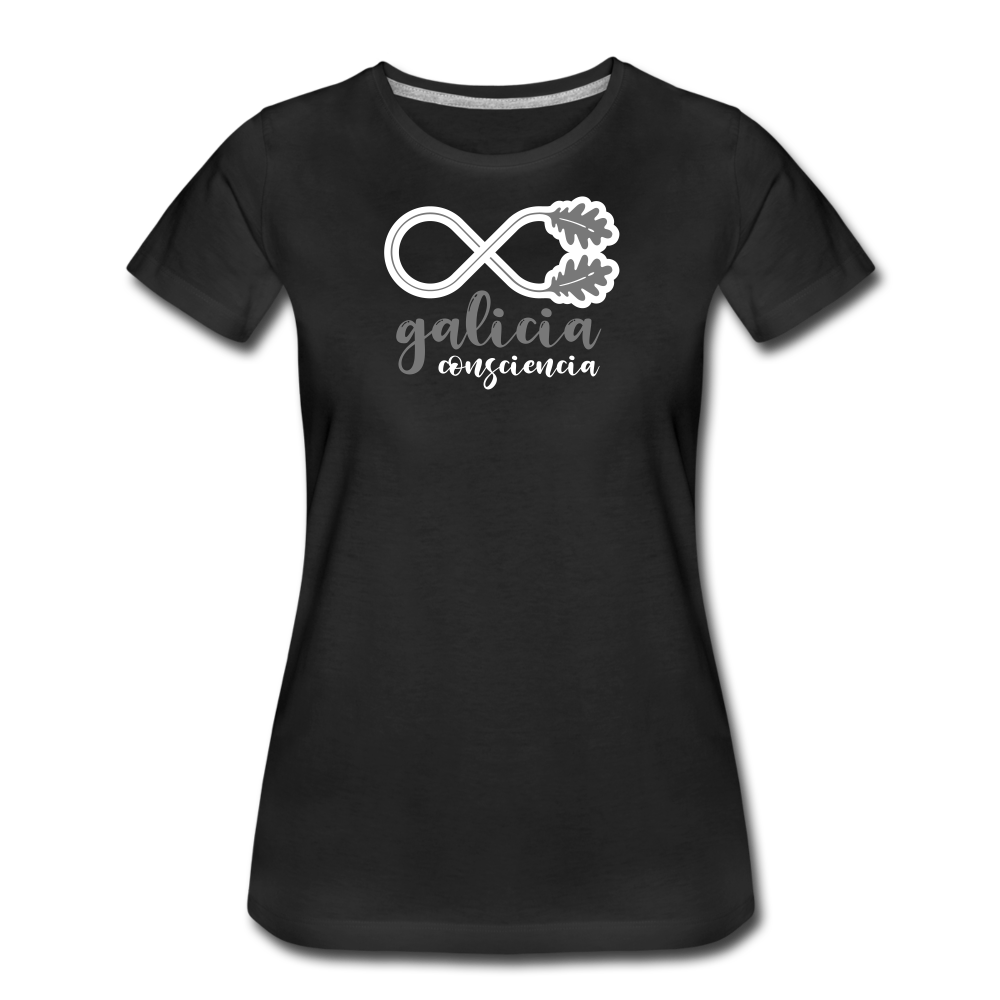 Camiseta Básica 150 Negra (Mujer) - Consciencia Galicia Grey&White - black