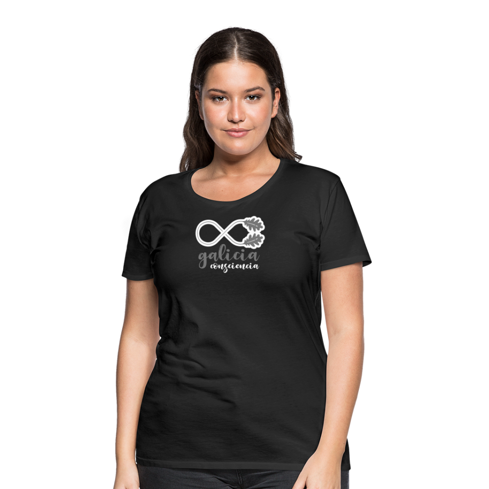 Camiseta Básica 150 Negra (Mujer) - Consciencia Galicia Grey&White - black