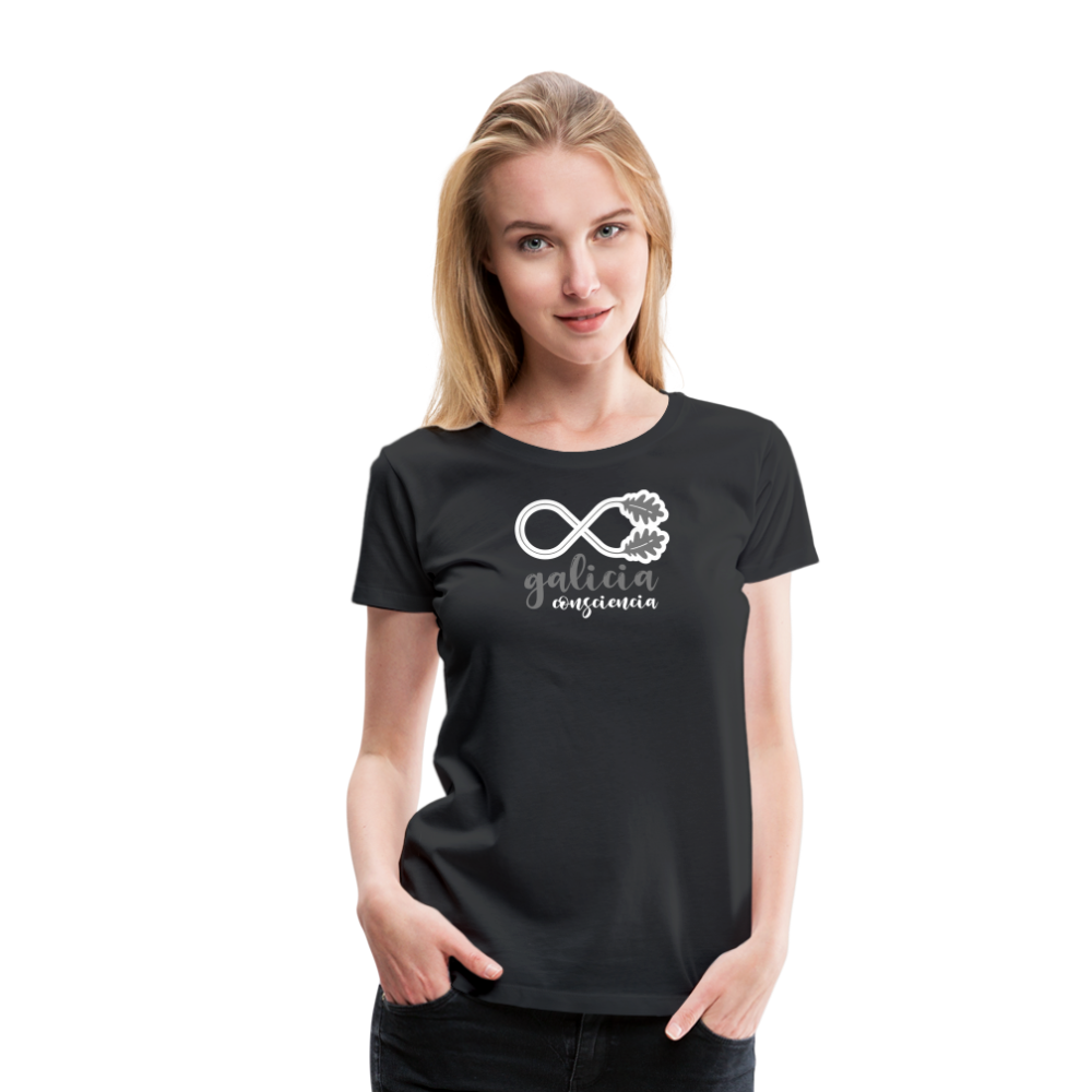 Camiseta Básica 150 Negra (Mujer) - Consciencia Galicia Grey&White - black