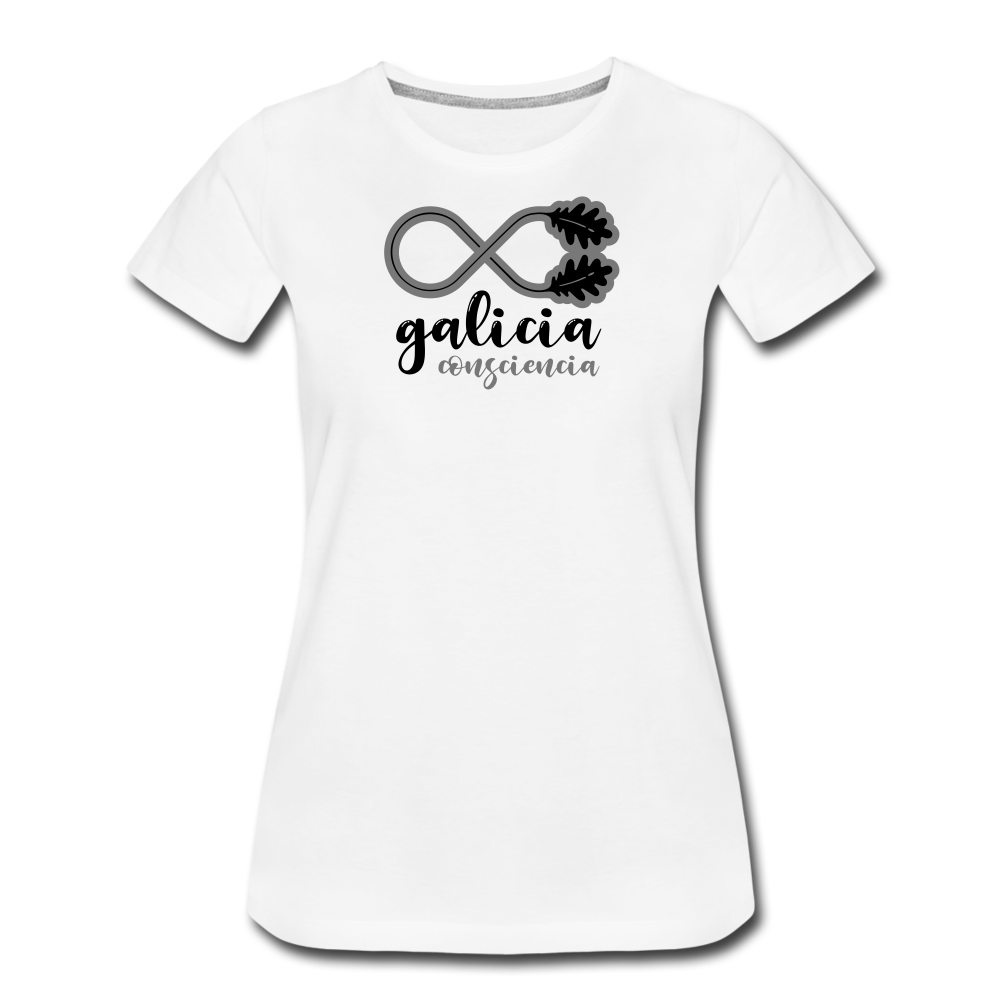 Camiseta Básica 150 Blanca (Mujer) - Consciencia Galicia Black&Grey - white