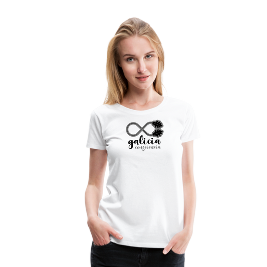 Camiseta Básica 150 Blanca (Mujer) - Consciencia Galicia Black&Grey - white